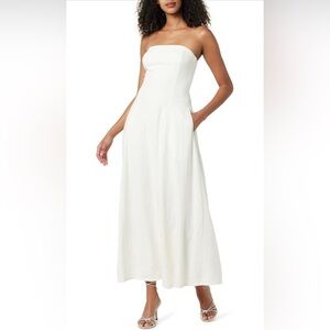 The Drop Womens Carlota Strapless Linen Maxi Dress